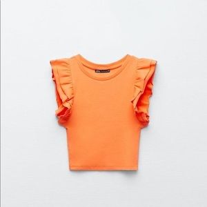 Zara ruffled sleeveless top
